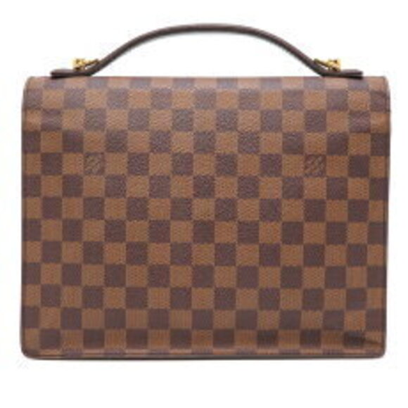 Louis Vuitton Monceau Handbag Damier Ebene Brown strap key - Picture 2 of 9